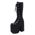 Thick Block Platform High Heels Boots - Boots - LeStyleParfait