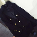 Trendy Gold Buttons Blazer Women - Casual - Plain-Solid - Double-Breasted Blazer - LeStyleParfait