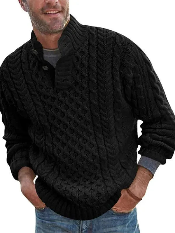 Turtle Collar Knitted Men Sweater - Pullover Sweater - LeStyleParfait