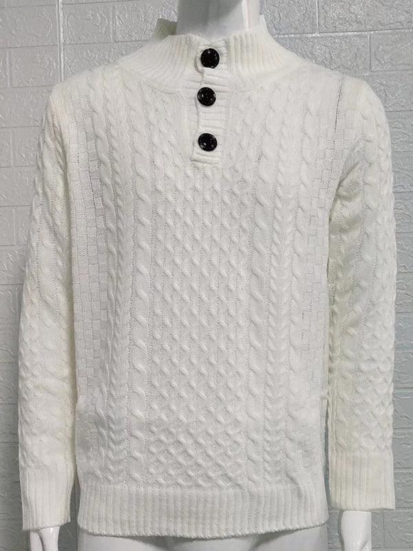 Turtle Collar Knitted Men Sweater - Pullover Sweater - LeStyleParfait
