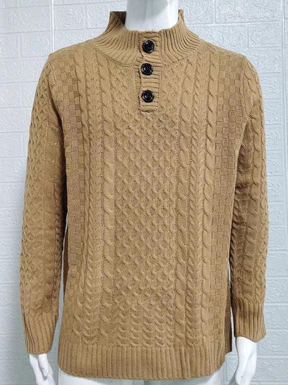 Turtle Collar Knitted Men Sweater - Pullover Sweater - LeStyleParfait