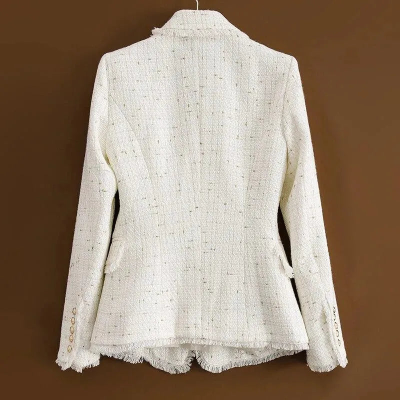 Tweed Blazer Women - Casual - Plain-Solid - Tweed Blazer - LeStyleParfait