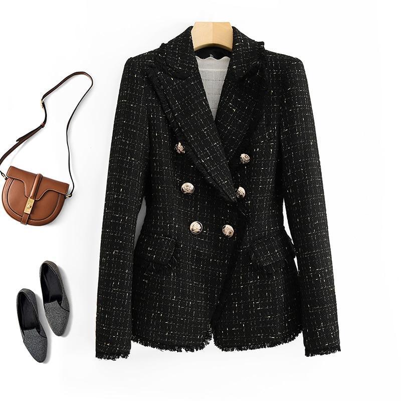 Tweed Blazer Women - Casual - Plain-Solid - Tweed Blazer - LeStyleParfait