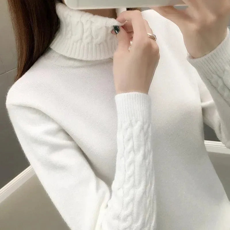 V-Design Turtleneck Sweater - Pullover Sweater - LeStyleParfait