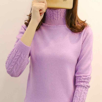 V-Design Turtleneck Sweater - Pullover Sweater - LeStyleParfait