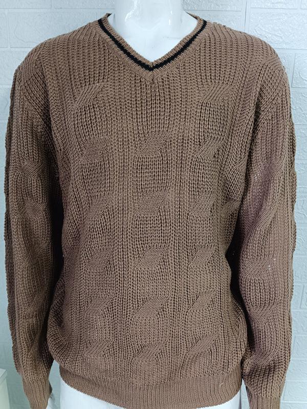 V-Neck Slim Fit Men Pullover Sweater - Pullover Sweater - LeStyleParfait
