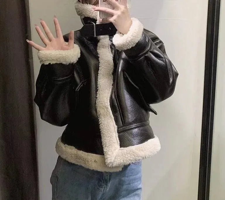 Vintage Winter Leather Jackets For Women - Leather Jacket - LeStyleParfait