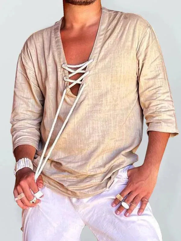 Voyager V-Neck Men Shirt - Casual Shirt - LeStyleParfait