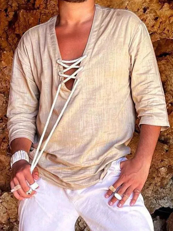 Voyager V-Neck Men Shirt - Casual Shirt - LeStyleParfait