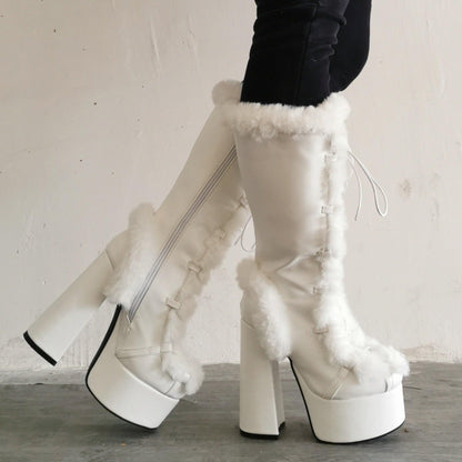 Warm High Heels Platform Boots - Boots - LeStyleParfait