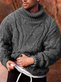 Warm Twist Thick Men Turtleneck Sweater - Pullover Sweater - LeStyleParfait