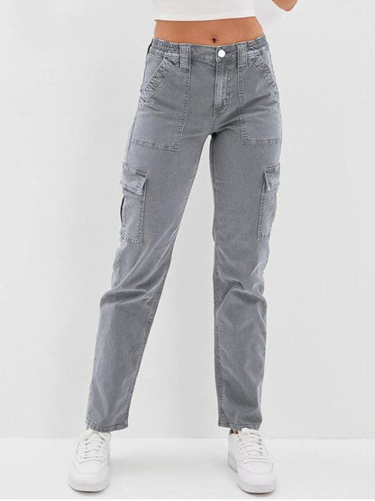 Washed Women Cargo Denim Jeans - Women Jeans - LeStyleParfait