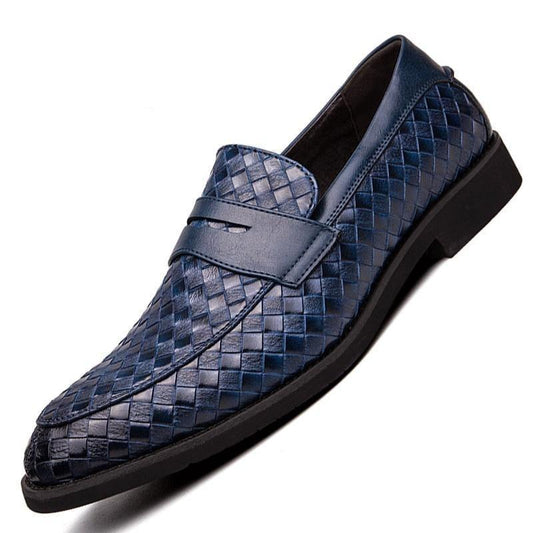 Weaved Penny Loafer Shoes For Men - Loafer Shoes - LeStyleParfait