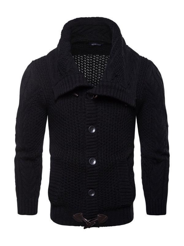 Wide Collar Men Cardigan Sweater - Cardigan Sweater - LeStyleParfait