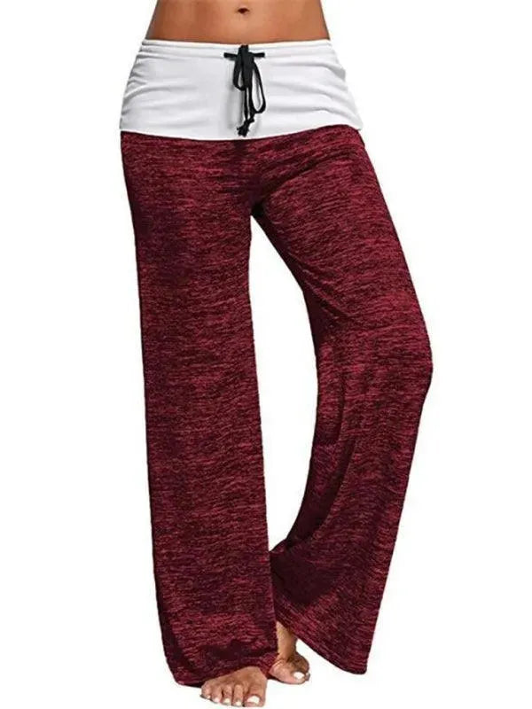 Wide-Leg Drawstring Women Yoga Pants - Women Pants - LeStyleParfait