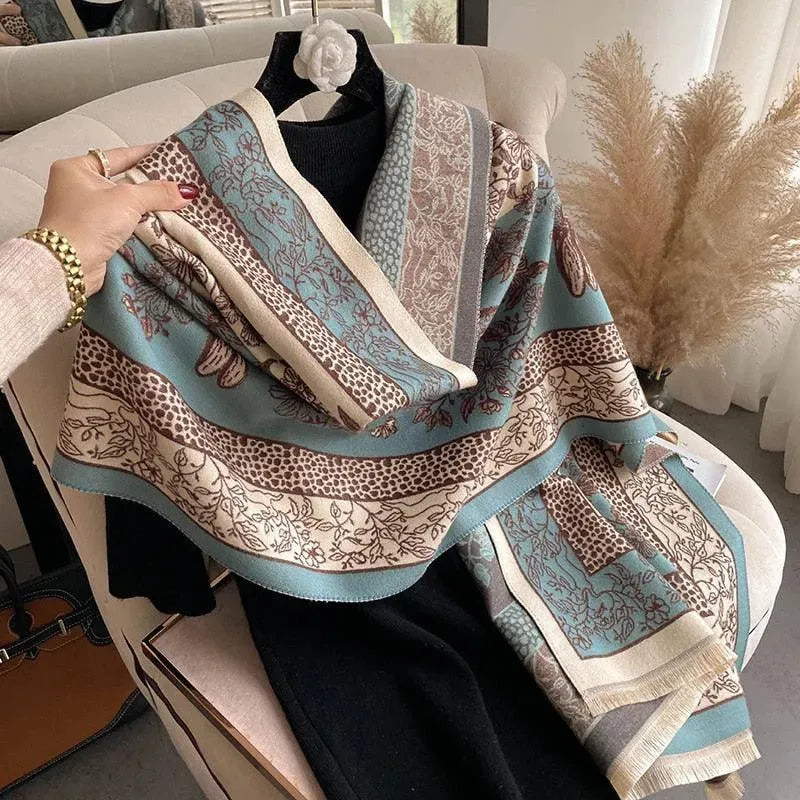 Wild Floral Double-Sided Cashmere Women Scarf - Scarf - LeStyleParfait