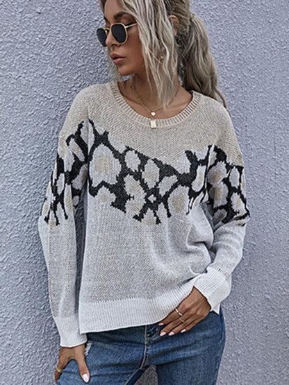 Wild Pattern Pullover Sweatshirt Sweater Women - Pullover Sweater - LeStyleParfait