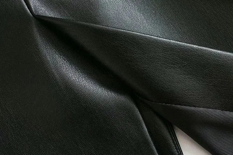 Winter Leather Blazer Women - Casual - Plain-Solid - Leather Blazer - LeStyleParfait