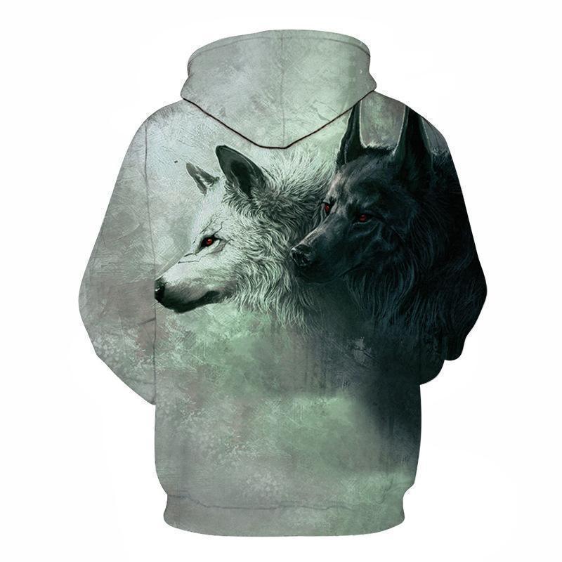 Wolfie 3D Print Hoodie, Khaki - Men Hoodie - LeStyleParfait