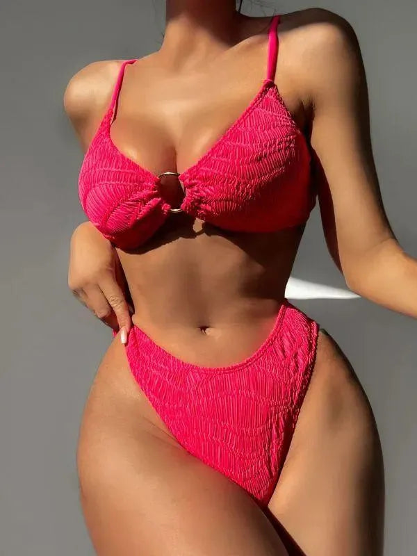 Women Black Bralette Bikini Set