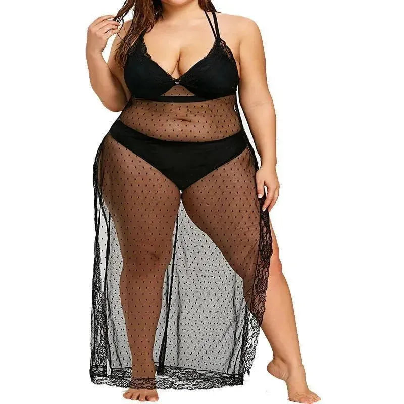 Women Black Textured Swimwear Cover-Up fashion image