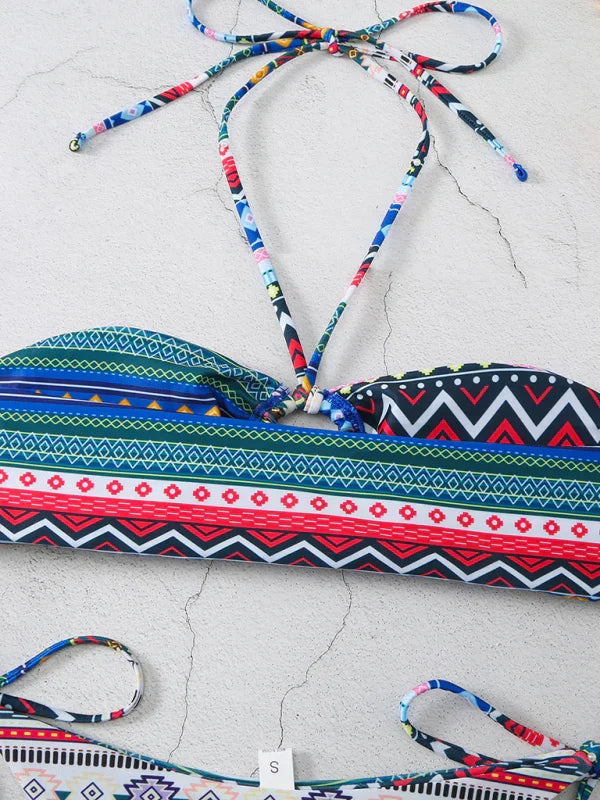 Women Bohemian Halter Bikini Set