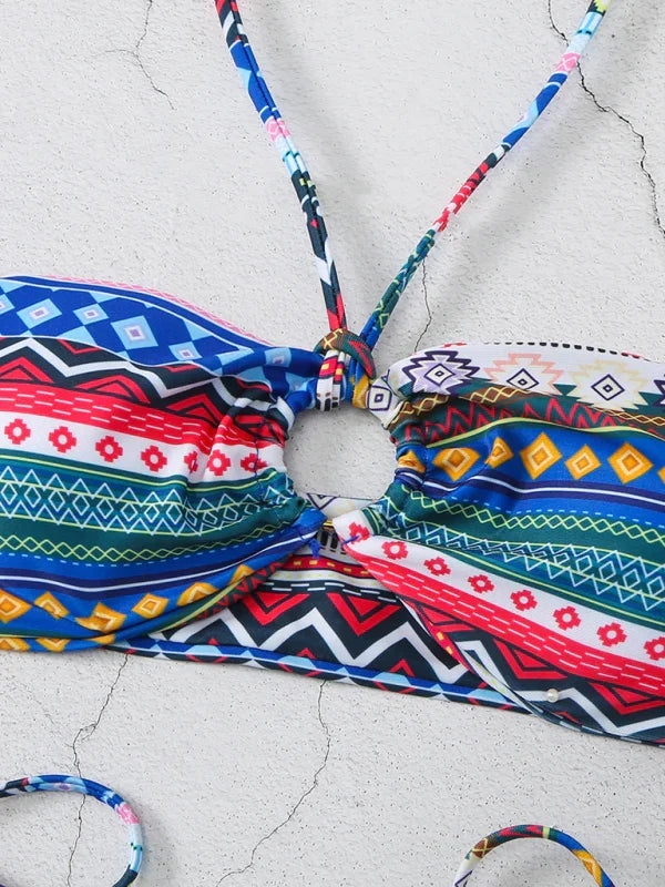 Women Bohemian Halter Bikini Set