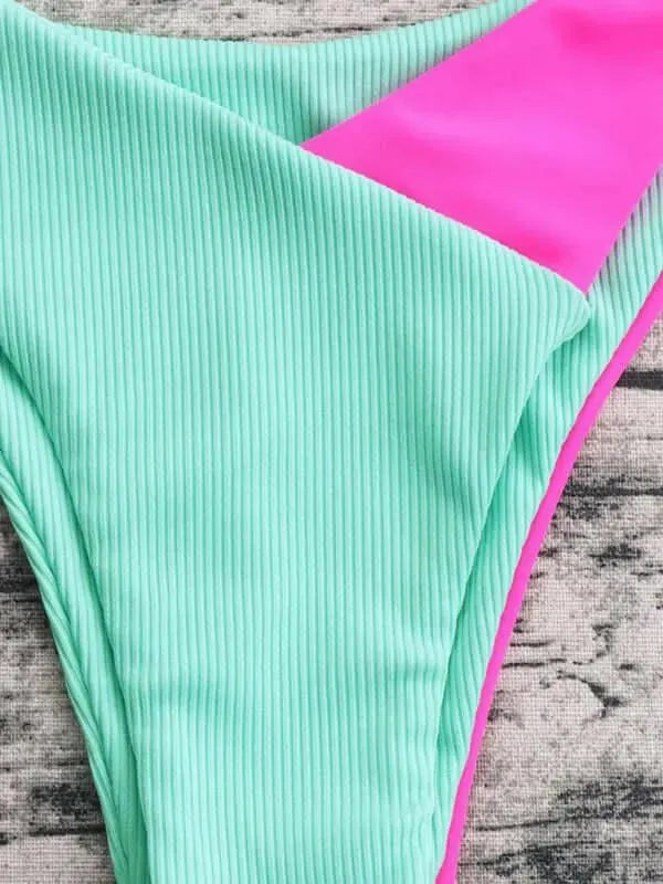 Women Colorblock Sporty Bikini Set