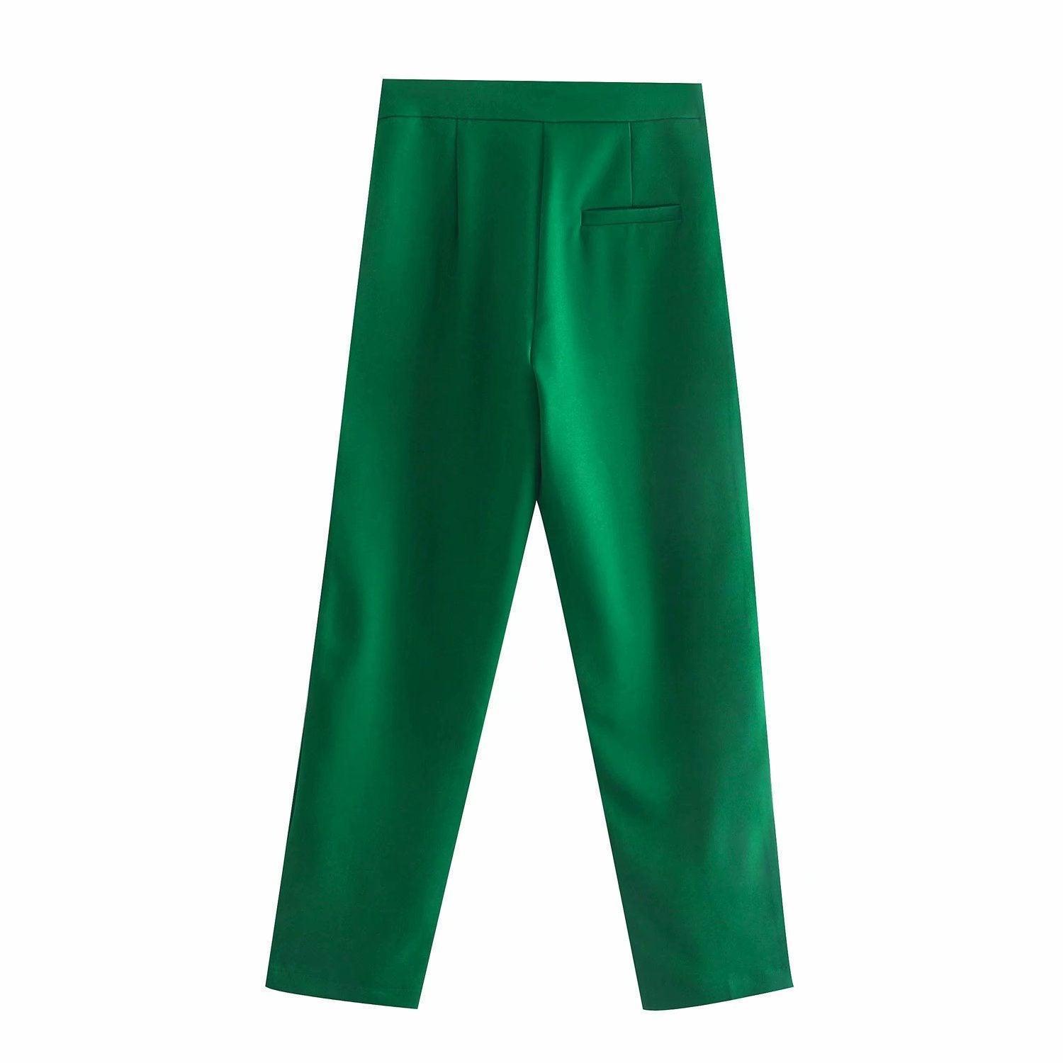 Women Dark Green Pantsuit - Women Pant Suit - LeStyleParfait