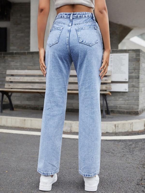 Women Denim Jeans - High Waist Straight-leg - Women Jeans - LeStyleParfait