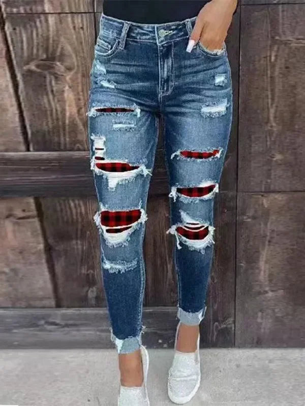 Women Distressed Skinny Jeans - Lined - Women Jeans - LeStyleParfait
