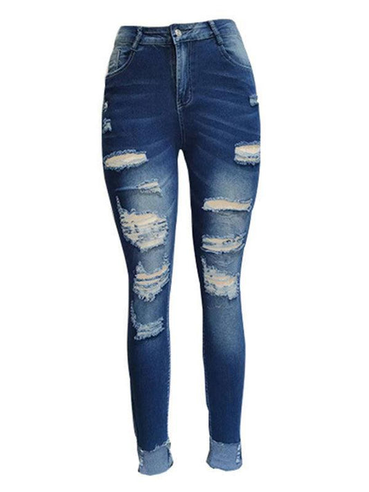 Women Distressed Skinny Jeans - Lined - Women Jeans - LeStyleParfait