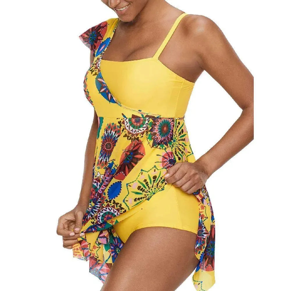 Women Floral One Piece Swimsuit fashion image
