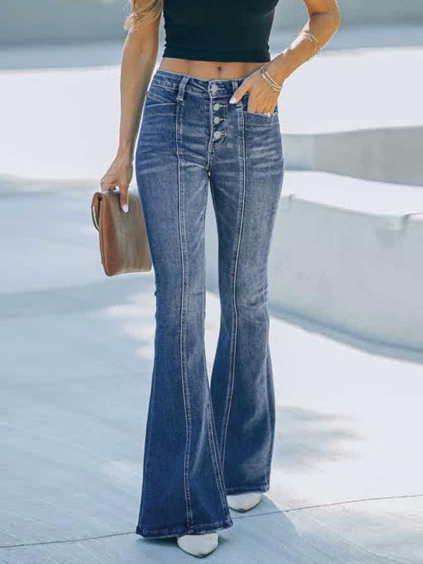 Women Jeans - High Waist Flared Jeans - Women Jeans - LeStyleParfait