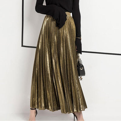 Women Maxi Skirt Vintage Pleated Skirt - Skirt - LeStyleParfait