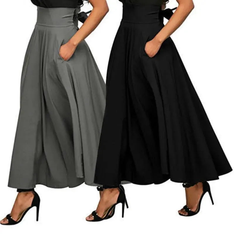 Women Maxi Skirts With Pockets - Skirt - LeStyleParfait