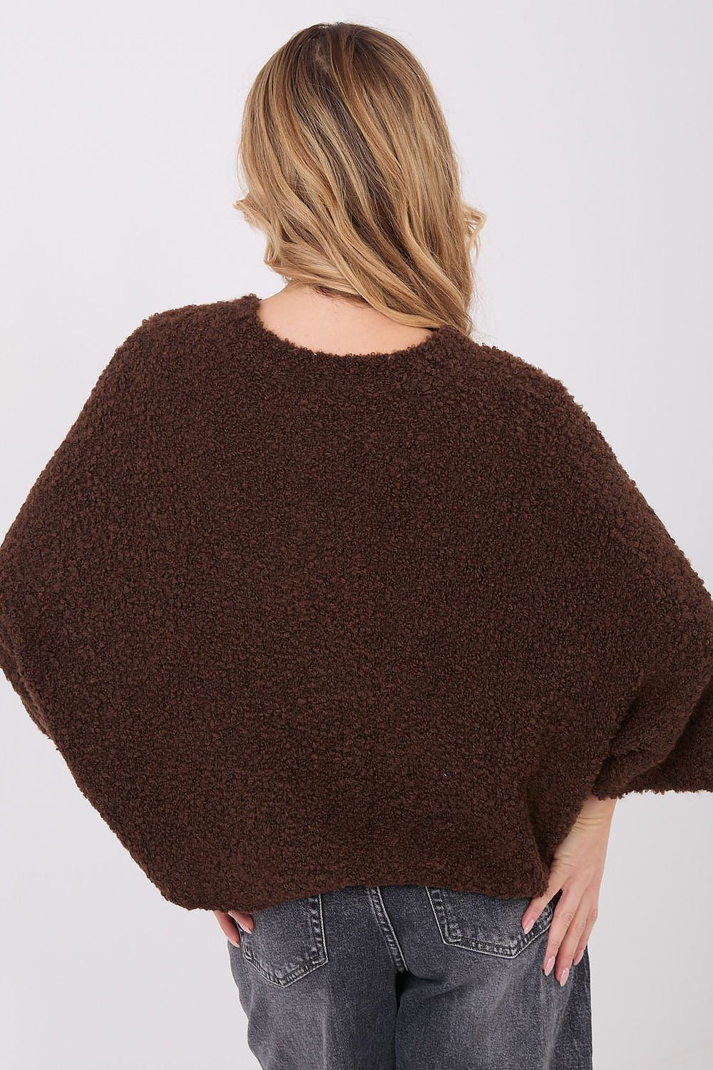 Women Oversized Boucle Sweater Cozy Knit-Women's Sweater-LeStyleParfait