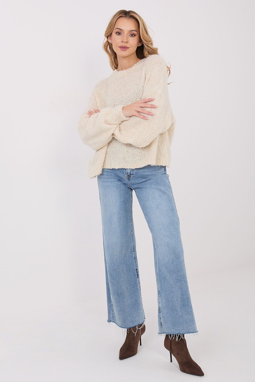 Women Oversized Wool Blend Sweater-Women's Sweater-LeStyleParfait