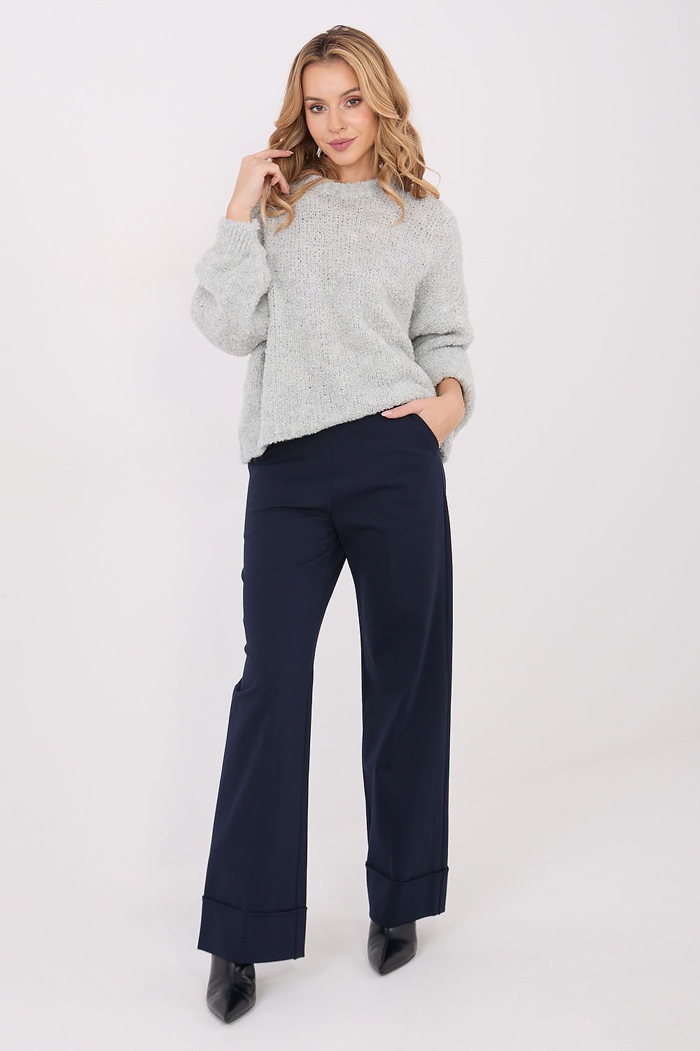 Women Oversized Wool Blend Sweater-Women's Sweater-LeStyleParfait