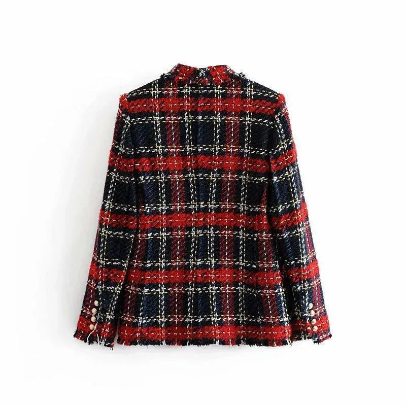 Women Plaid Tweed Blazer Women - Casual - Plaid - Tweed Blazer - LeStyleParfait