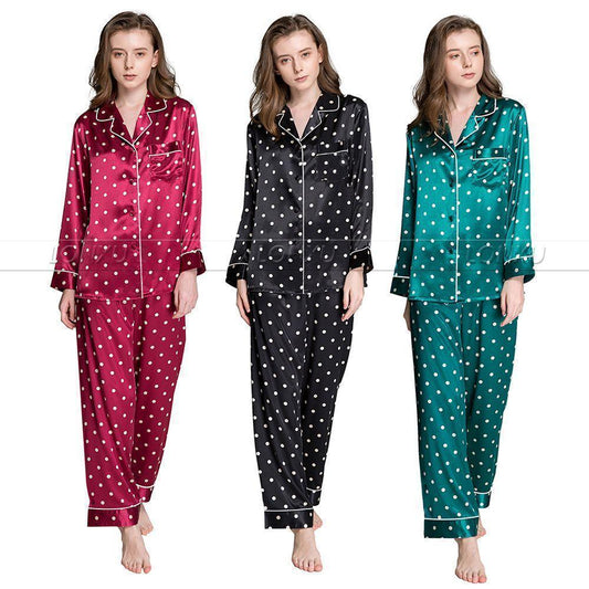 Women Polka Dots Pajama Set - Pajama Pant Set - LeStyleParfait