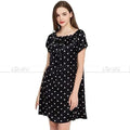 Women Polka Dots Silk Night Dress - Nightdress - LeStyleParfait