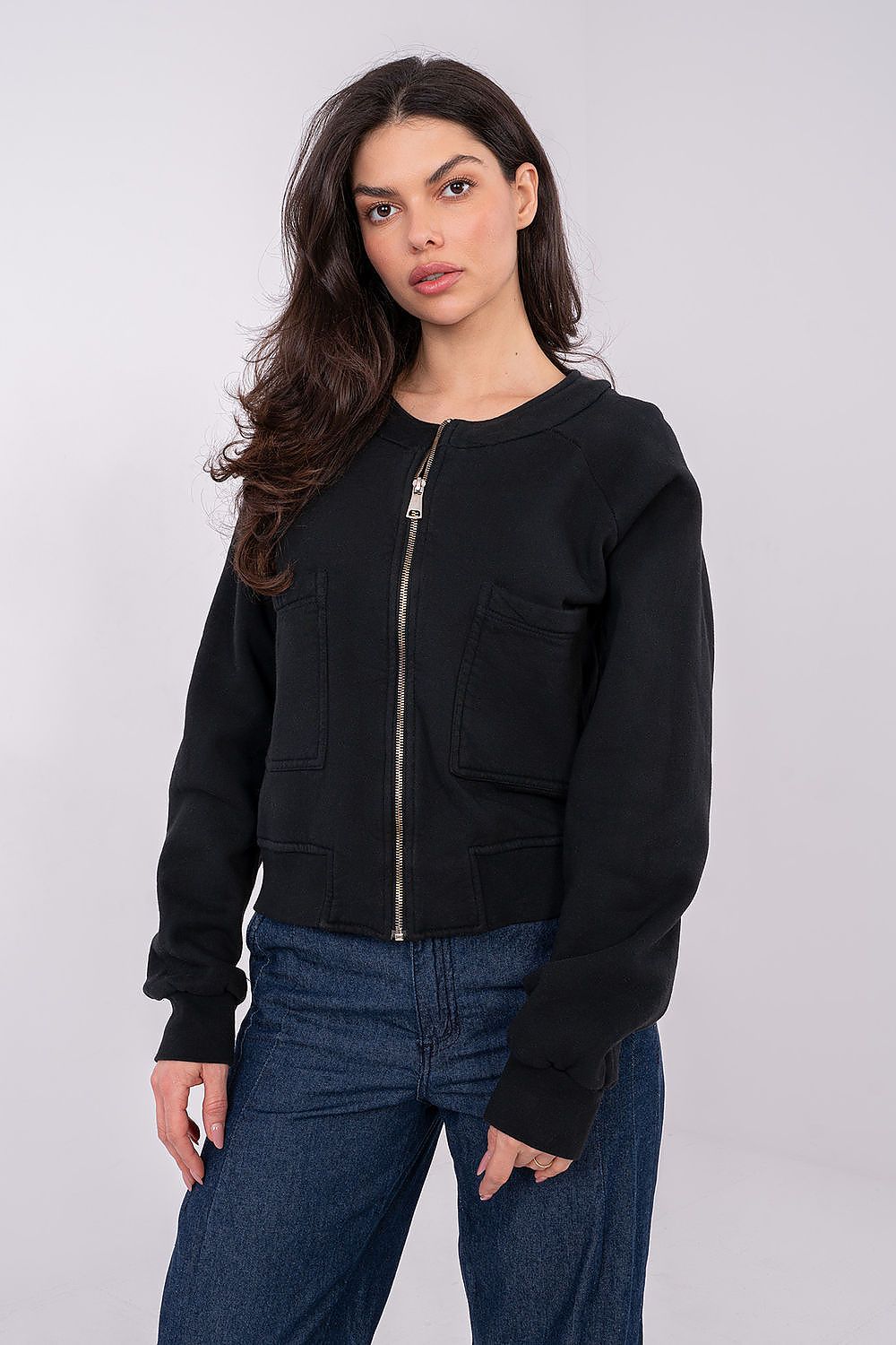 Women Regular Plain-Solid Crop Sweatshirt Modern Style-Women Sweatshirt-LeStyleParfait