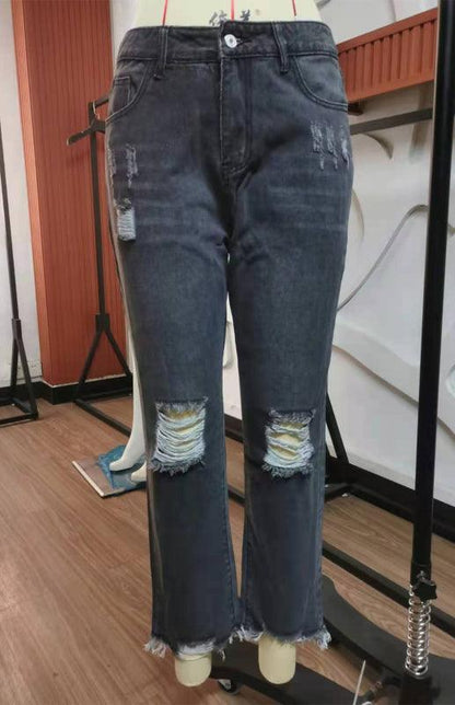 Women Ripped Jeans Pants - Women Jeans - LeStyleParfait