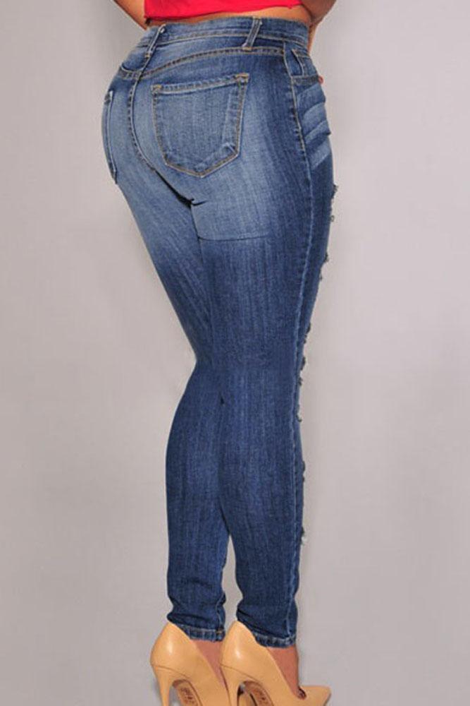 Women Skinny Distressed Stretch Jeans - Women Jeans - LeStyleParfait