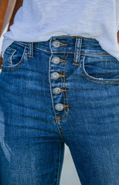 Women Skinny Jeans, Flared Ripped Drag Pants - Women Jeans - LeStyleParfait