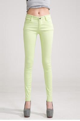 Women Skinny Jeans, Fruit Green - Women Jeans - LeStyleParfait