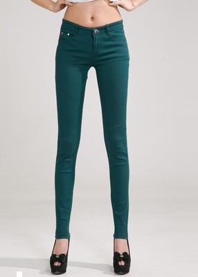Women Skinny Jeans, Green - Women Jeans - LeStyleParfait