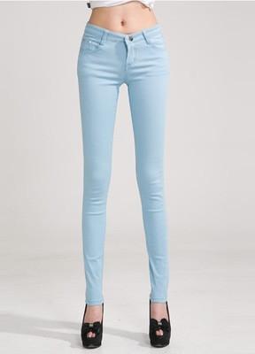 Women Skinny Jeans, Light Blue - Women Jeans - LeStyleParfait