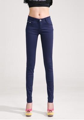 Women Skinny Jeans, Navy Blue - Women Jeans - LeStyleParfait